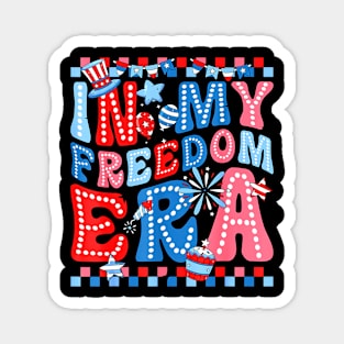 In My Freedom Era Forth of July American patriot USA Flag Magnet