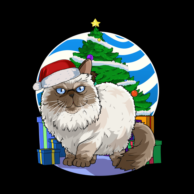 Himalayan Persian Cat Santa Christmas Gift by Noseking