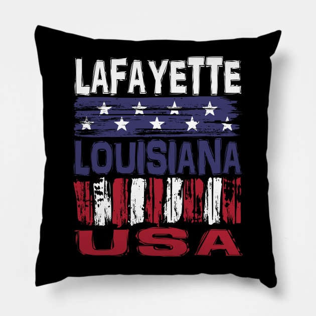 Lafayette Louisiana USA T-Shirt Pillow by Nerd_art