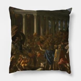The Destruction and Sack of the Temple of Jerusalem by Nicolas Poussin Pillow