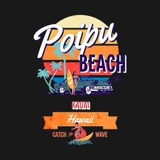 Poipu Beach Park Hawaii Vintage-Style T-Shirt