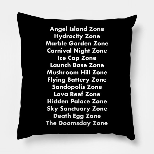 Sonic 3 & Knuckles Zones Pillow by Starpost