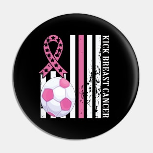 Kick Breast Cancer Awareness Soccer Pink Ribbon Pin