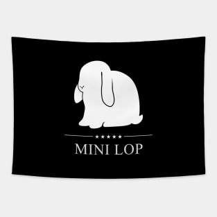 Mini Lop Rabbit White Silhouette Tapestry