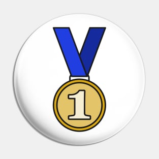 First Place Gold Medal Icon Pin