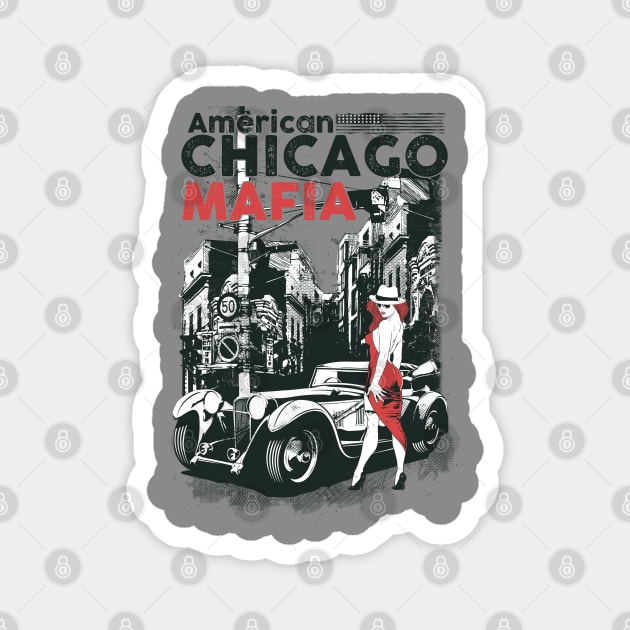 American Chicago Magnet by Dark Planet Tees