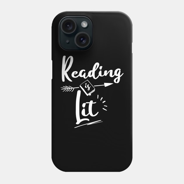 Reading is Lit Funny Premium Shirt for Men, Women, Kids Phone Case by HopeandHobby