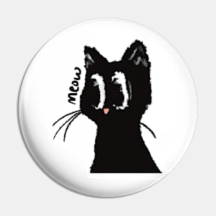 Fluffy and Lucky Black Cat Pin