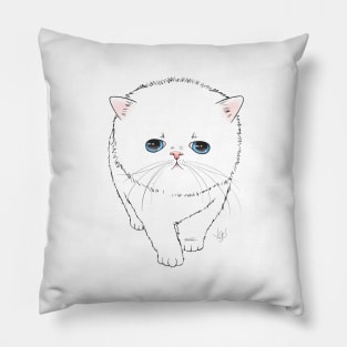 Persian Kitten Line Art Pillow