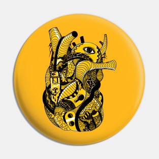 Black and Yellow Light Heart Pin