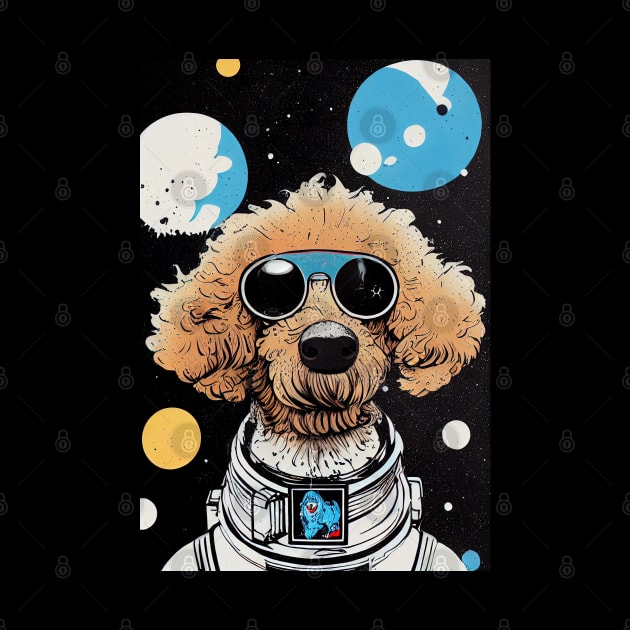 Astronaut royal poodle portrait by etherElric