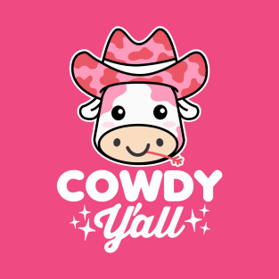 Cowdy Yall Country Kawaii Cow Pun T-Shirt