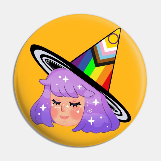 Inclusive Pride Witch Pin by Leyawa Illustrations