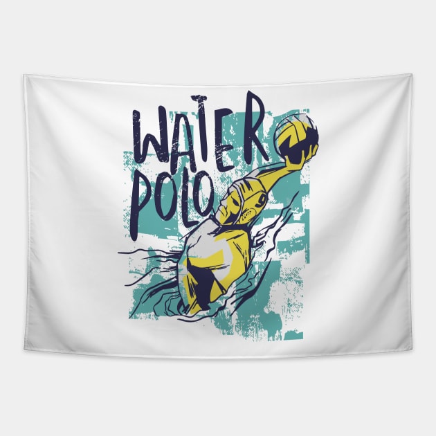 water polo sport Tapestry by Catfactory