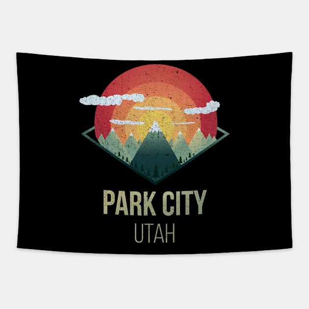 Snowboard park city utah Ski Winter Gift Tapestry by MrTeee