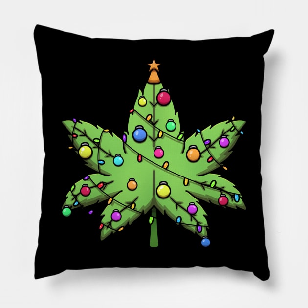 Weed Christmas Tree Pillow by TheMaskedTooner