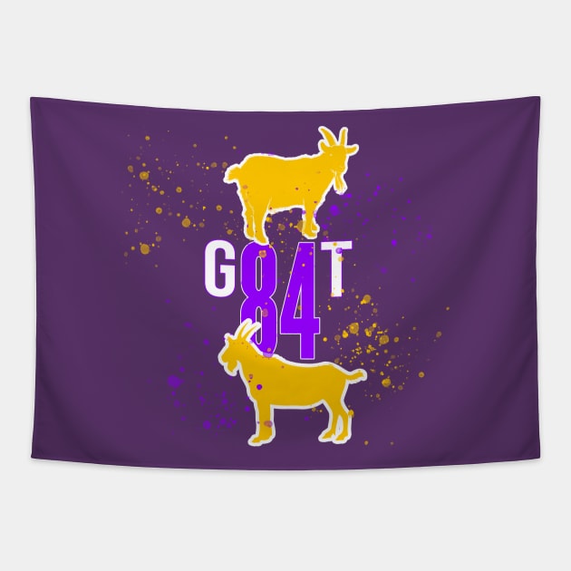 The GOAT- Purple Minnesota Moss Goat Tapestry by ahnoun