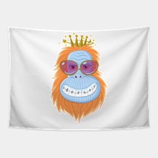 orangutan king of disco nights with a big smile Tapestry