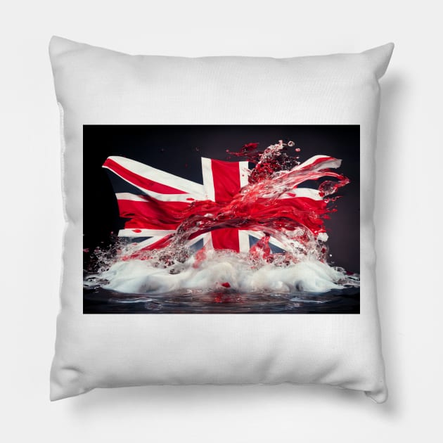 National Nations Flags - United Kingdom Flag - The Union Jack Flag Pillow by Unwind-Art-Work