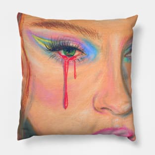 Bleeding Pastel Portrait Pillow