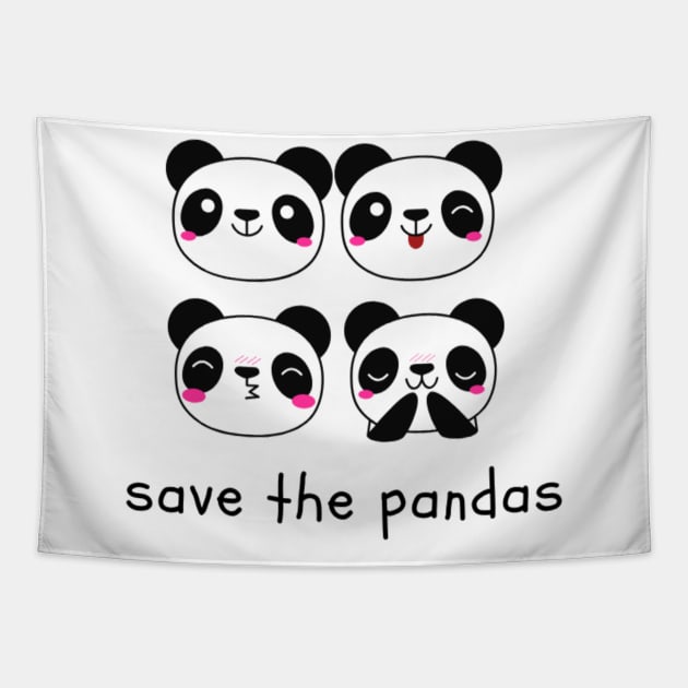 Save the Pandas Tapestry by NoColorDesigns