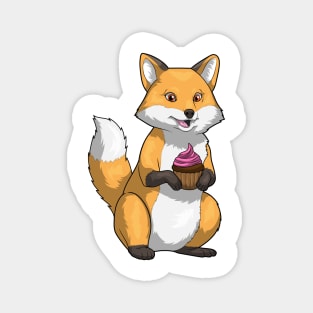 Fox Birthday Cupcake Magnet