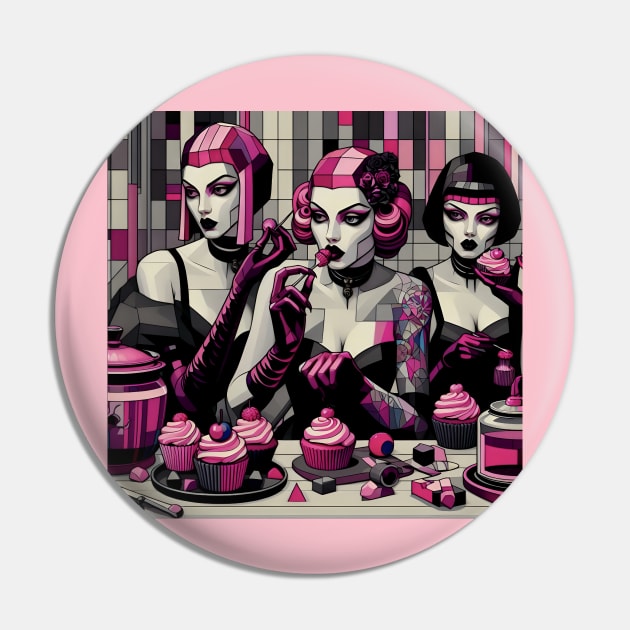 Black With Pink Frosting-Goth Girls Pin by Delulu Designs