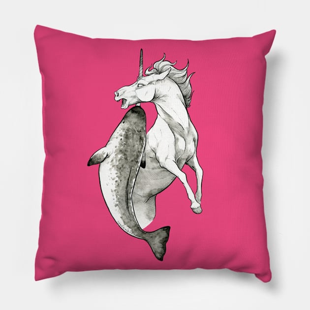 Birth of Unicorns Pillow by charamath