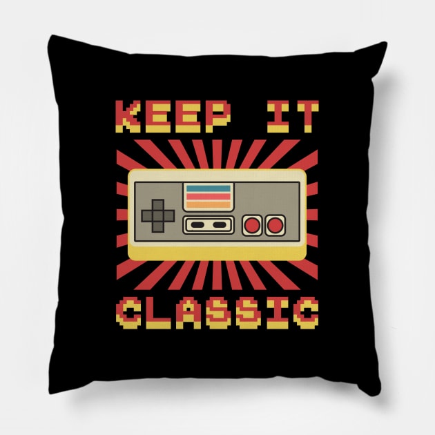 Keep It Classic - Retro Videogame Love Pillow by Mandegraph