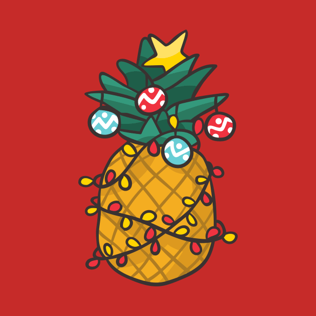 Festive Holiday Pineapple Cartoon by SLAG_Creative