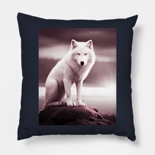 White Wolf Pillow