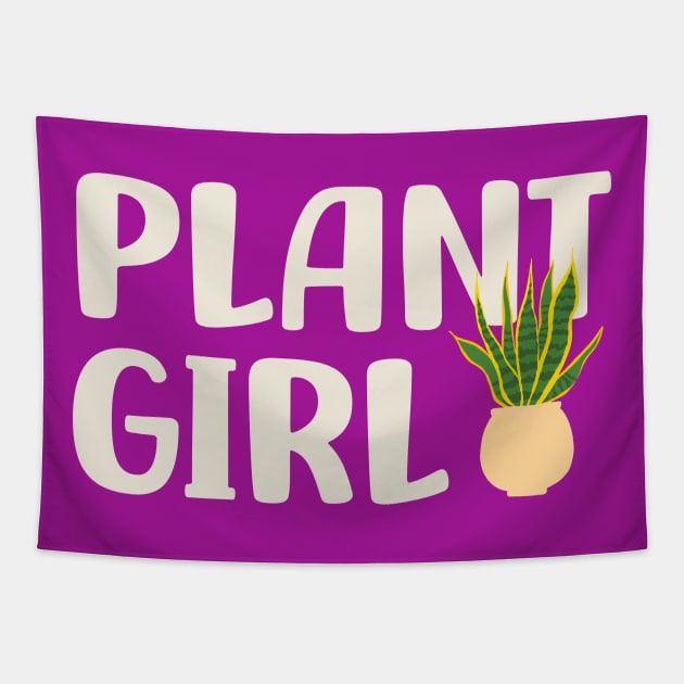 Plant Girl Snake Plant Tapestry by Whimsical Frank