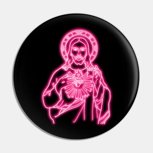 Pink Neon Jesus Pin