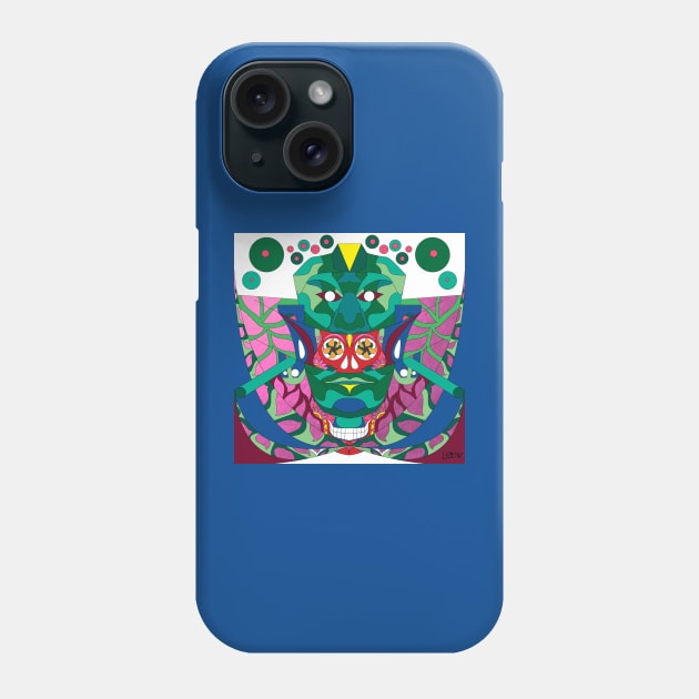 la reina roja, the red queen in jade totonac patterns ecopop Phone Case by jorge_lebeau