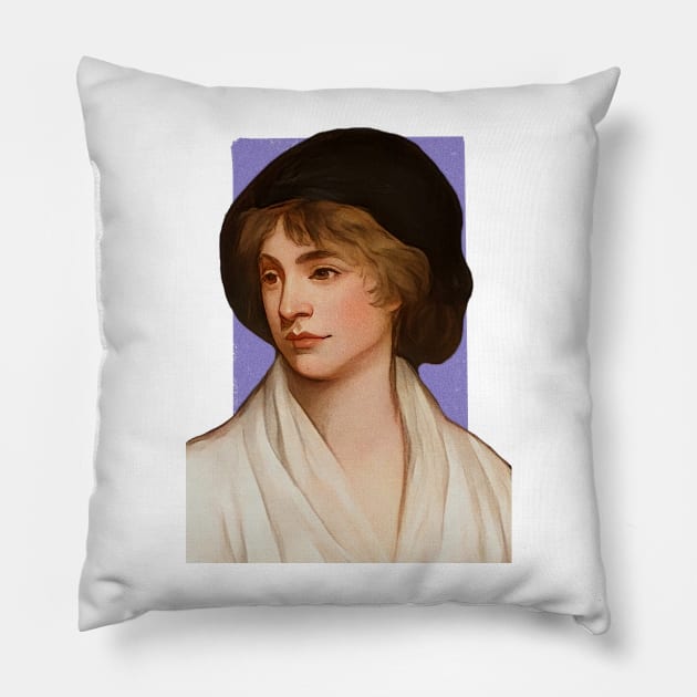 British Writer Mary Wollstonecraft illustration Pillow by Litstoy 