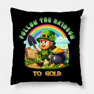 Follow the rainbow to me gold! Pillow