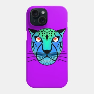 Neon Blue and Green Leopard Phone Case