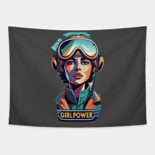 Girl Pilot Tapestry