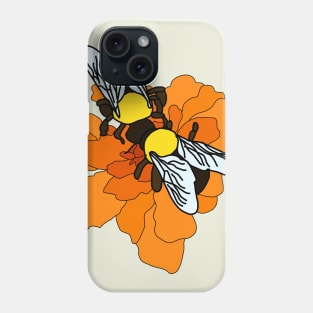 Bees on a flower Phone Case