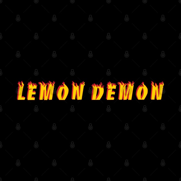 Lemon Demon- Word- Flames- Rock by Vtheartist