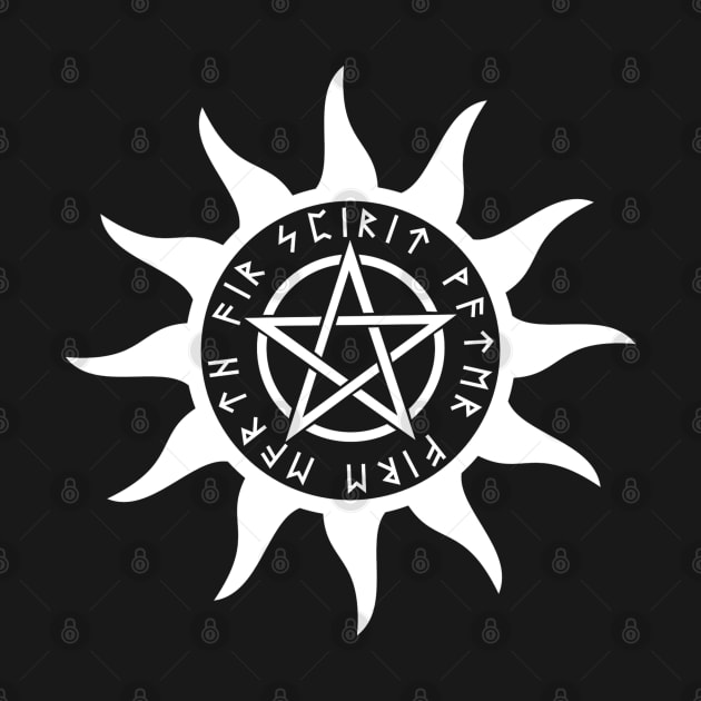 Pentacle Sun with Runes by AgemaApparel