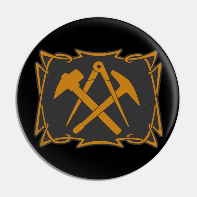 Roofer Craftsman Guild Sign Tradesman Pin by Foxxy Merch