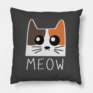 Calico Cat Meow Pillow