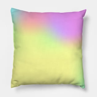 Rainbow Colors Abstract Blurry Gradient Ombre Soft Tie Dye Look Pillow