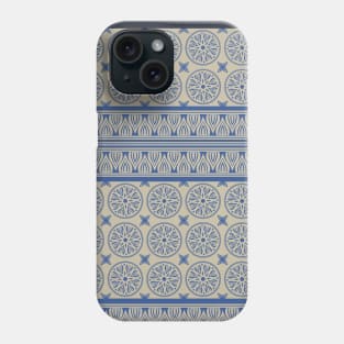 African Ethnic Tribal Beige Blue Pattern Phone Case