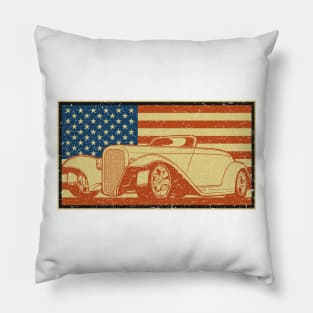 American Flag Hot Rod Pillow