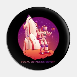 Astronaut Social Distancing Expert Pin