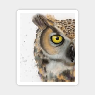 Owl watercolor portrait Magnet