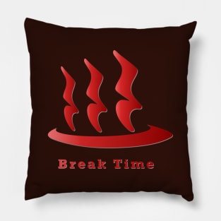 Quarter Rest & Hot Spa Logo - Brown BackGround Pillow