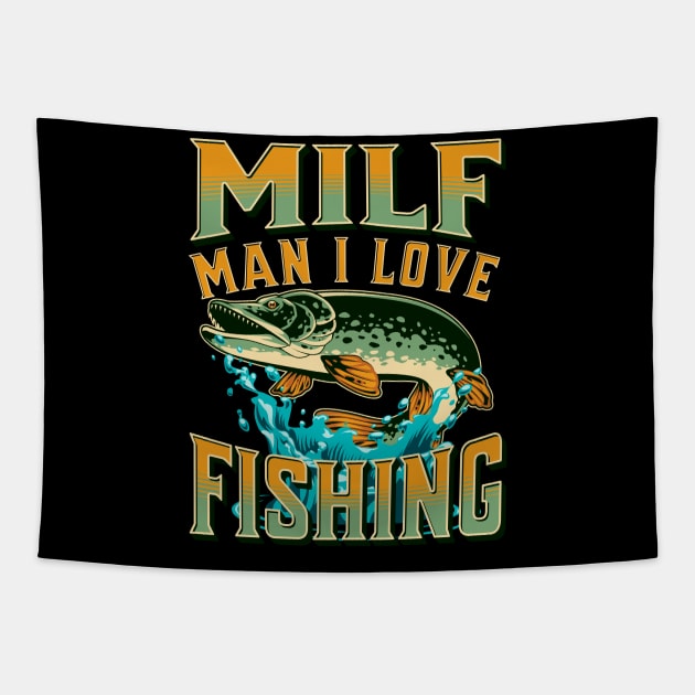 Man I love Fishing Tapestry by Energized Designs
